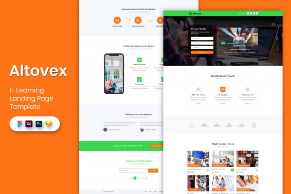 Download E-Learning Landing Page Template - Learn Collection