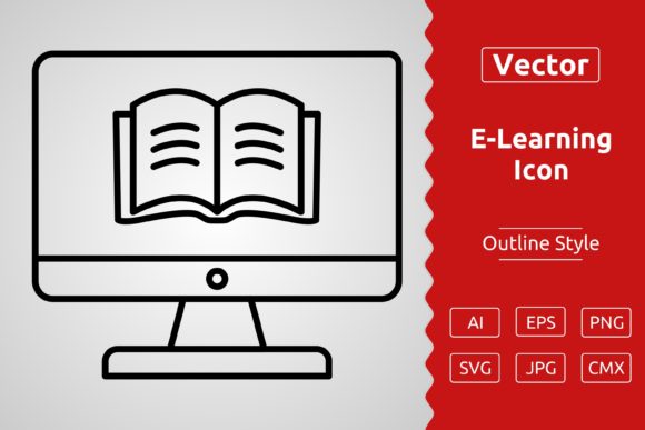 Download E-Learning Outline Icon Design - Learn Collection