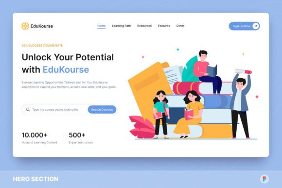 Download E-Learning Course Hero Section - Learn Collection