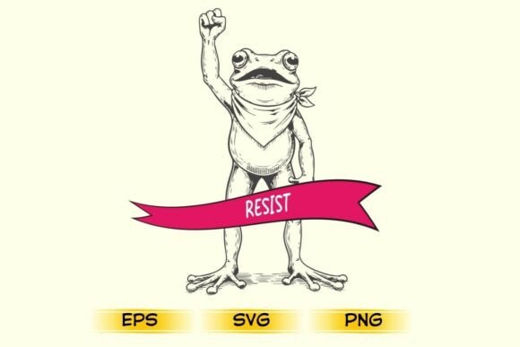 Download Funny Resist Frog with Bandana T-Shirt - Band Collection