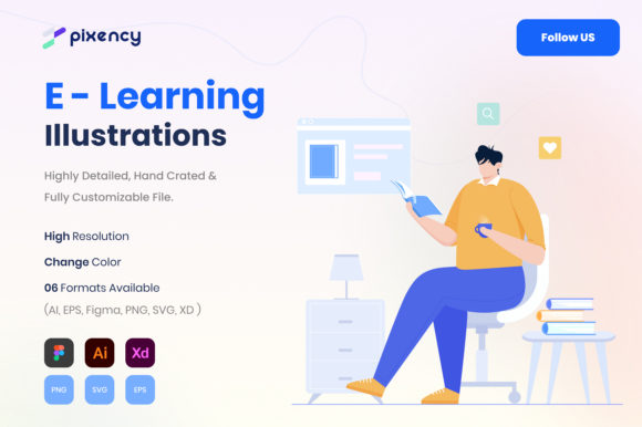 Download E-Learning Illustration - Learn Collection